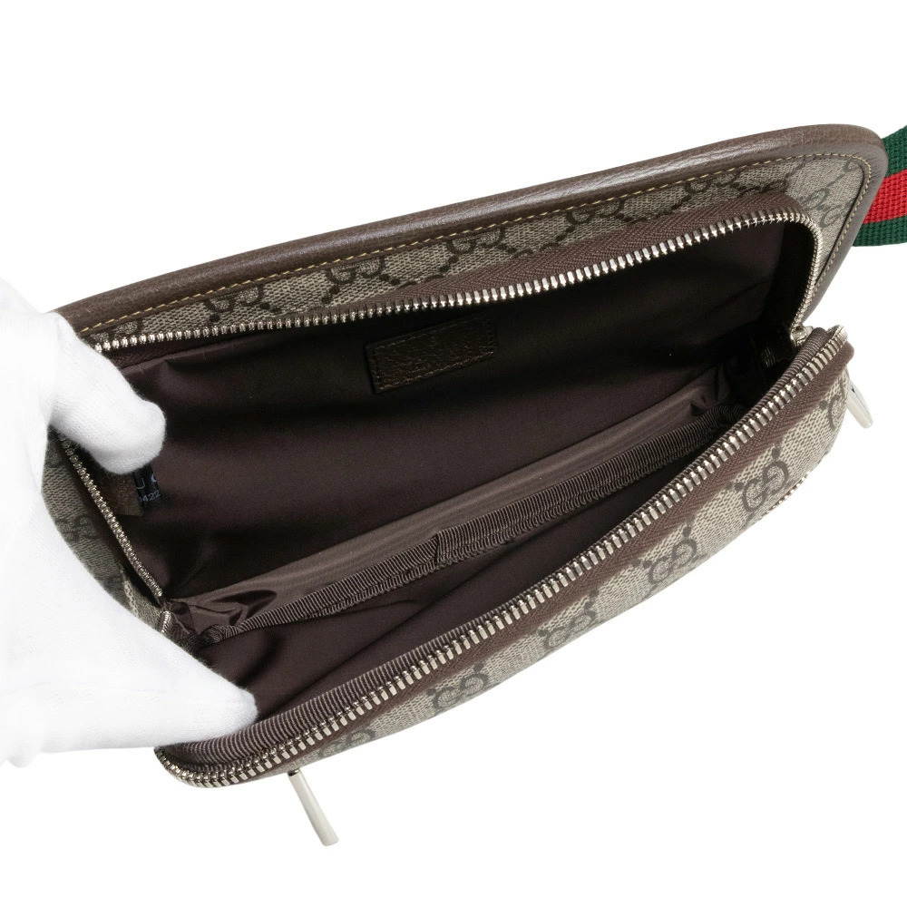 Gucci Body Bum Crossbody Belt Waist Belt Bag Crossbody GG Beige Brown Red - Picture 3 of 10